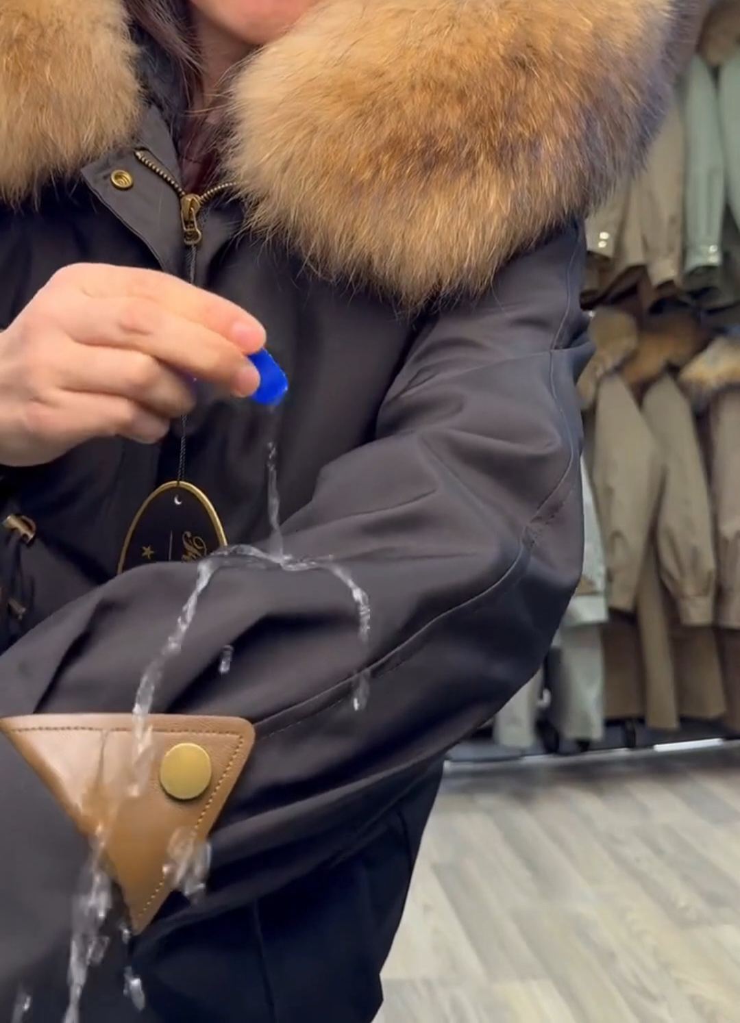 Water-Resistant Windproof Fleece-Lined Parka with Detachable Fur Hood