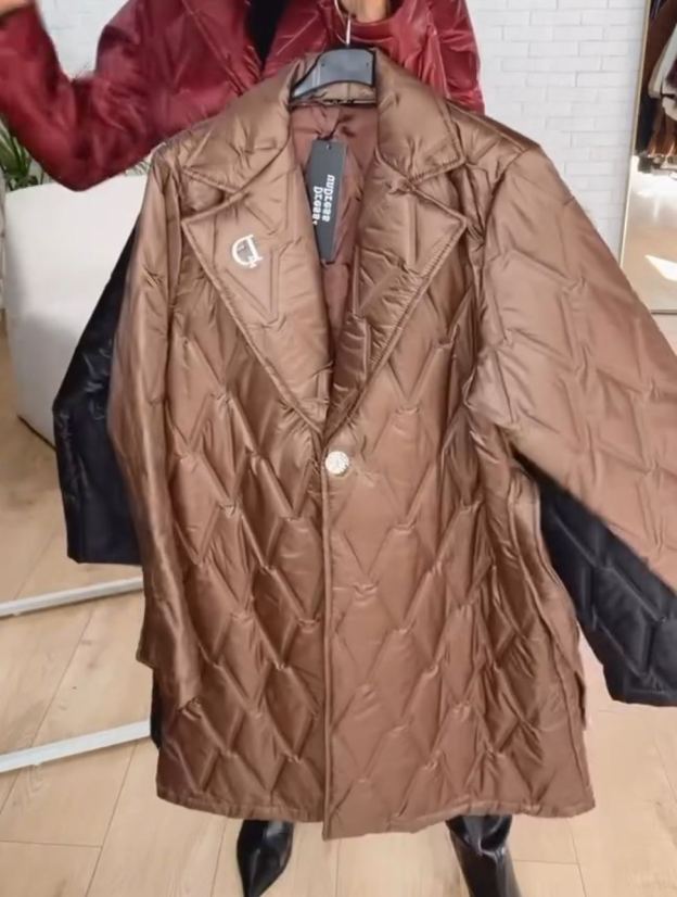 Fashion Glossy Silhouette-Adjustable Down Coat