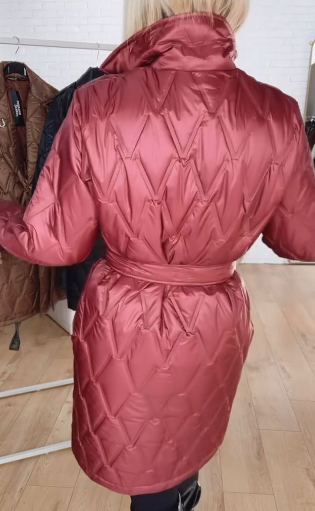 Fashion Glossy Silhouette-Adjustable Down Coat