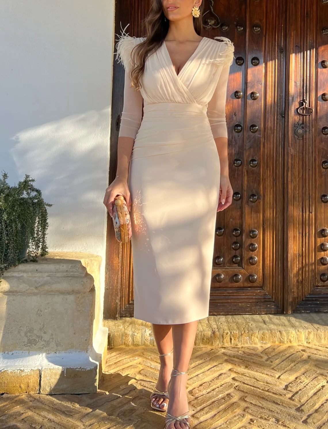 Leonor Dress V-Neck Light Blue