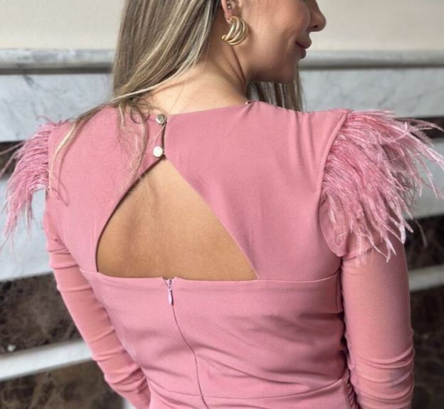 Leonor Dress V-Neck Rosa 