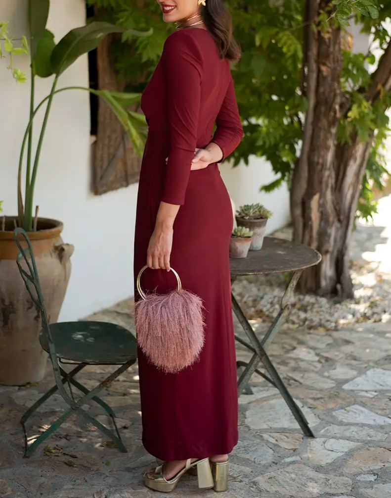Eirena Burgundy Dress