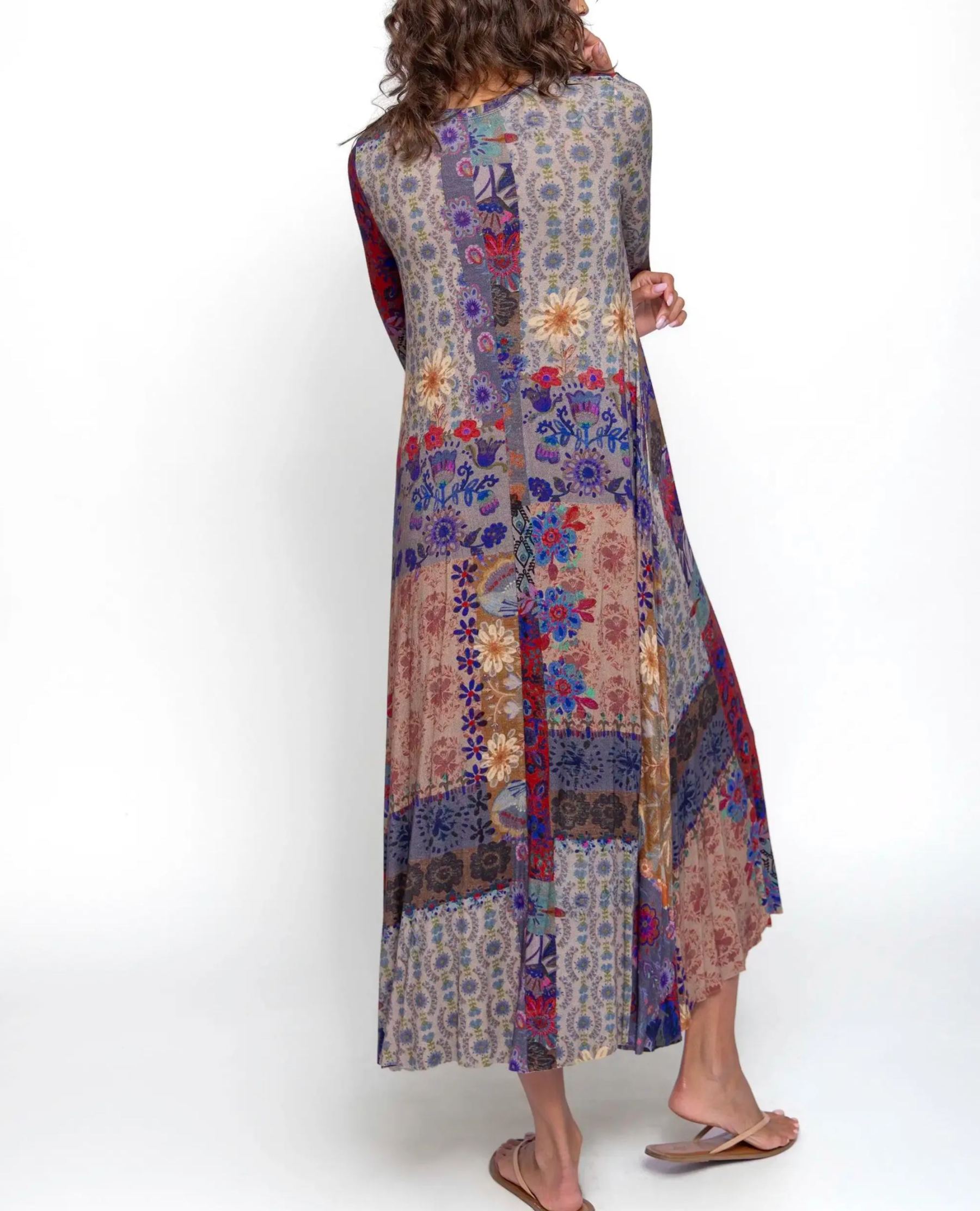 Stevie "ButterSoft" Knit Maxi Dress - Blue Patchwork