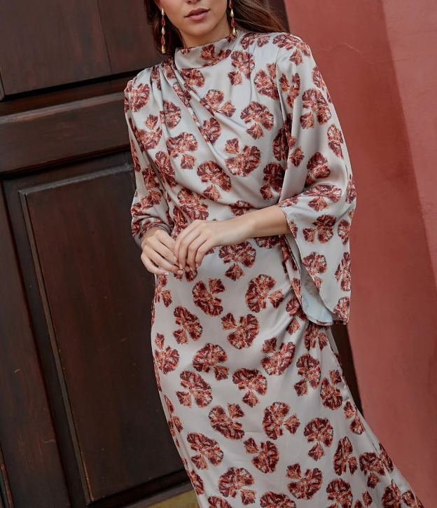 Peony print Dress