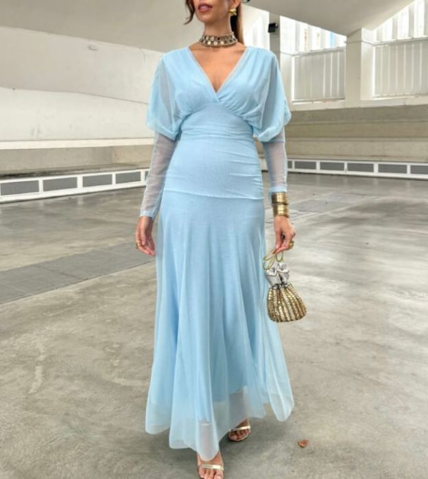 Light blue Sulanca dress