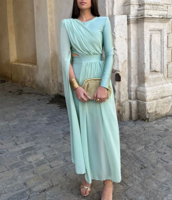 Galiana dress in aqua green