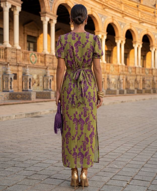 Women's Bohemian Floral V-Neck Cropped Dress