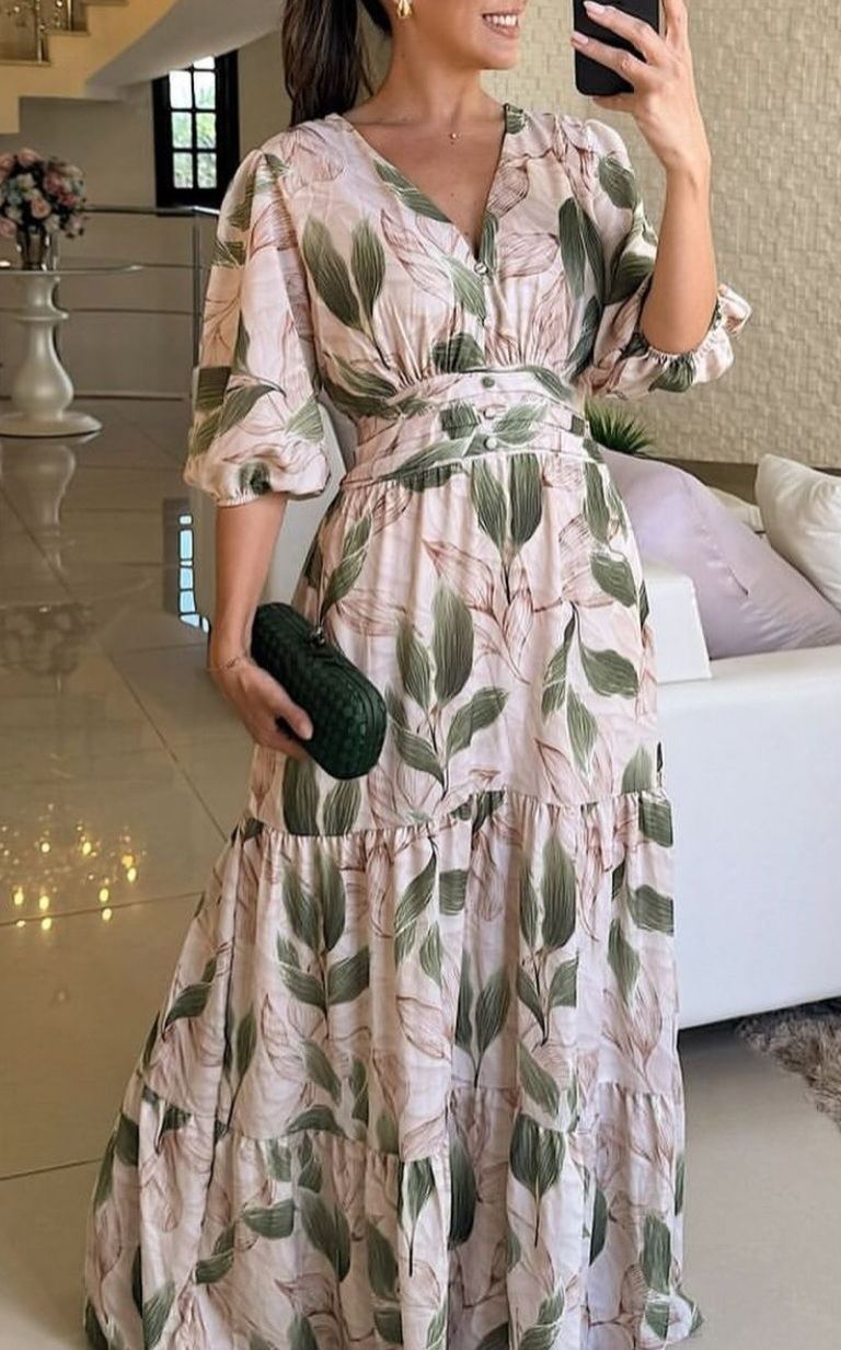 Heshalyn | Elegant Dress—Beige