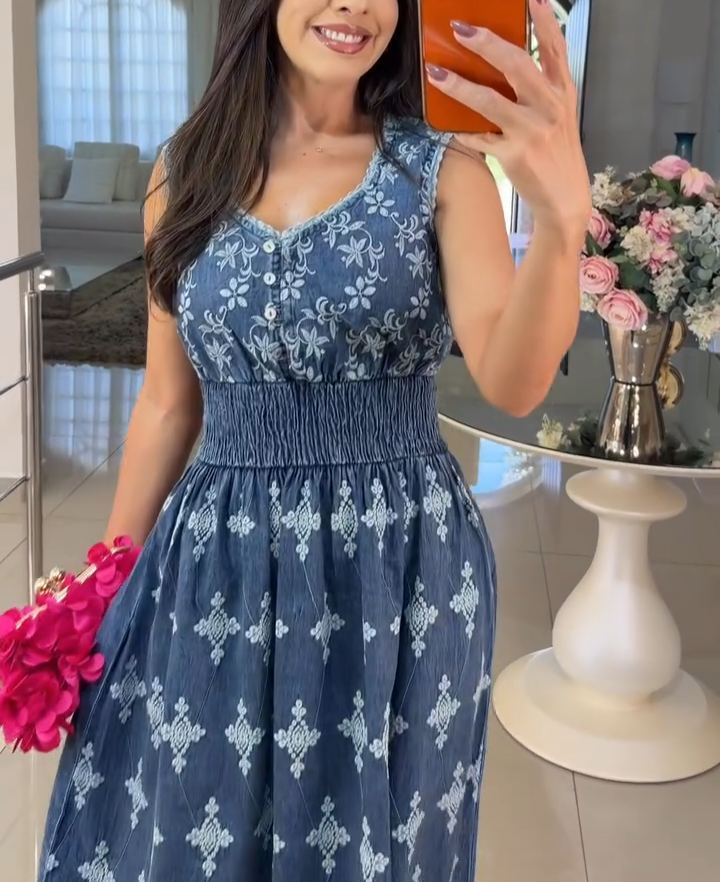 Neila Dark Denim Dress