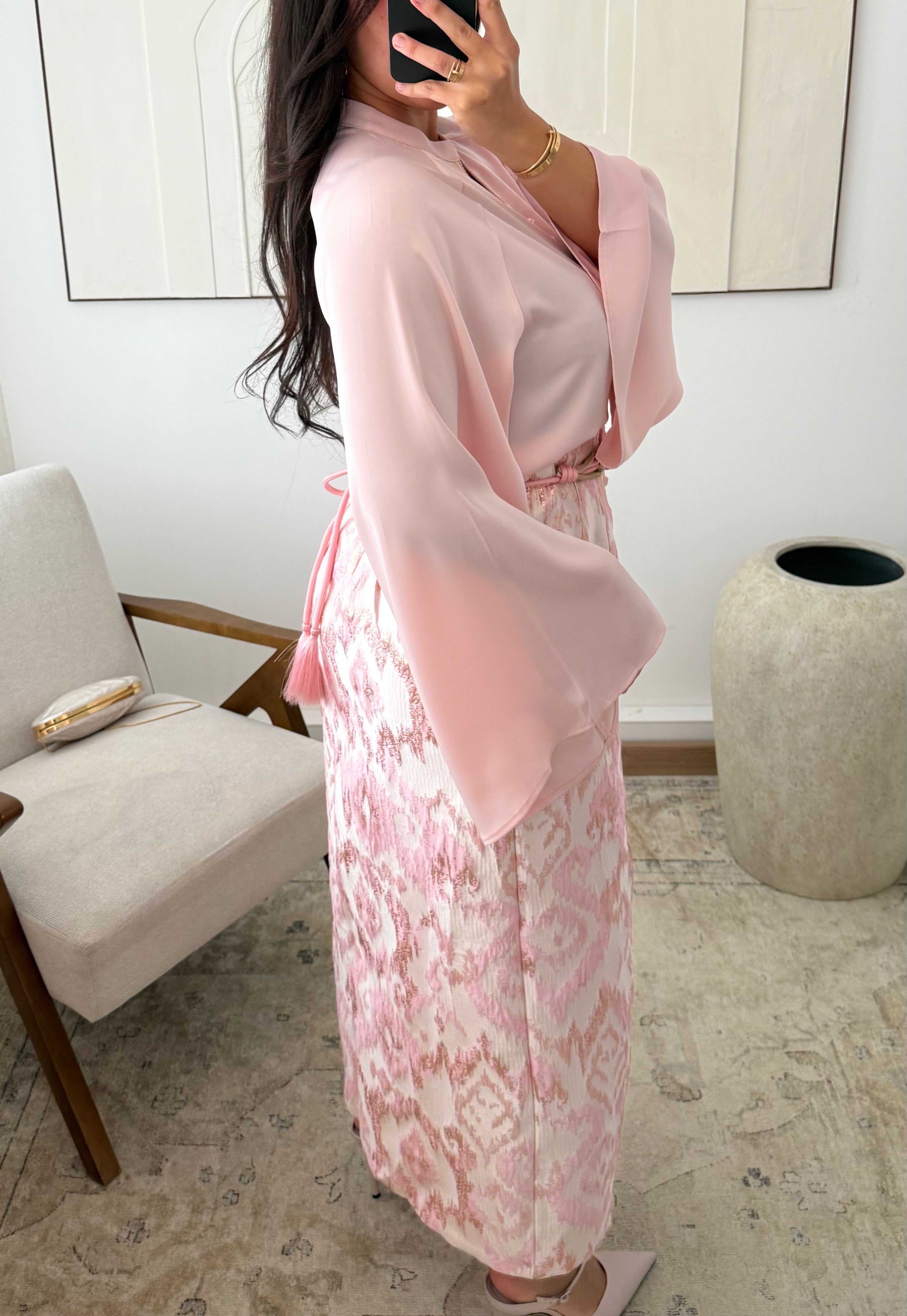 Gold brocade skirt set I Rose