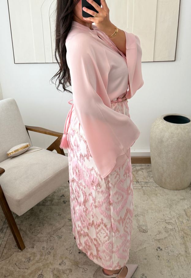 Gold brocade skirt set I Rose