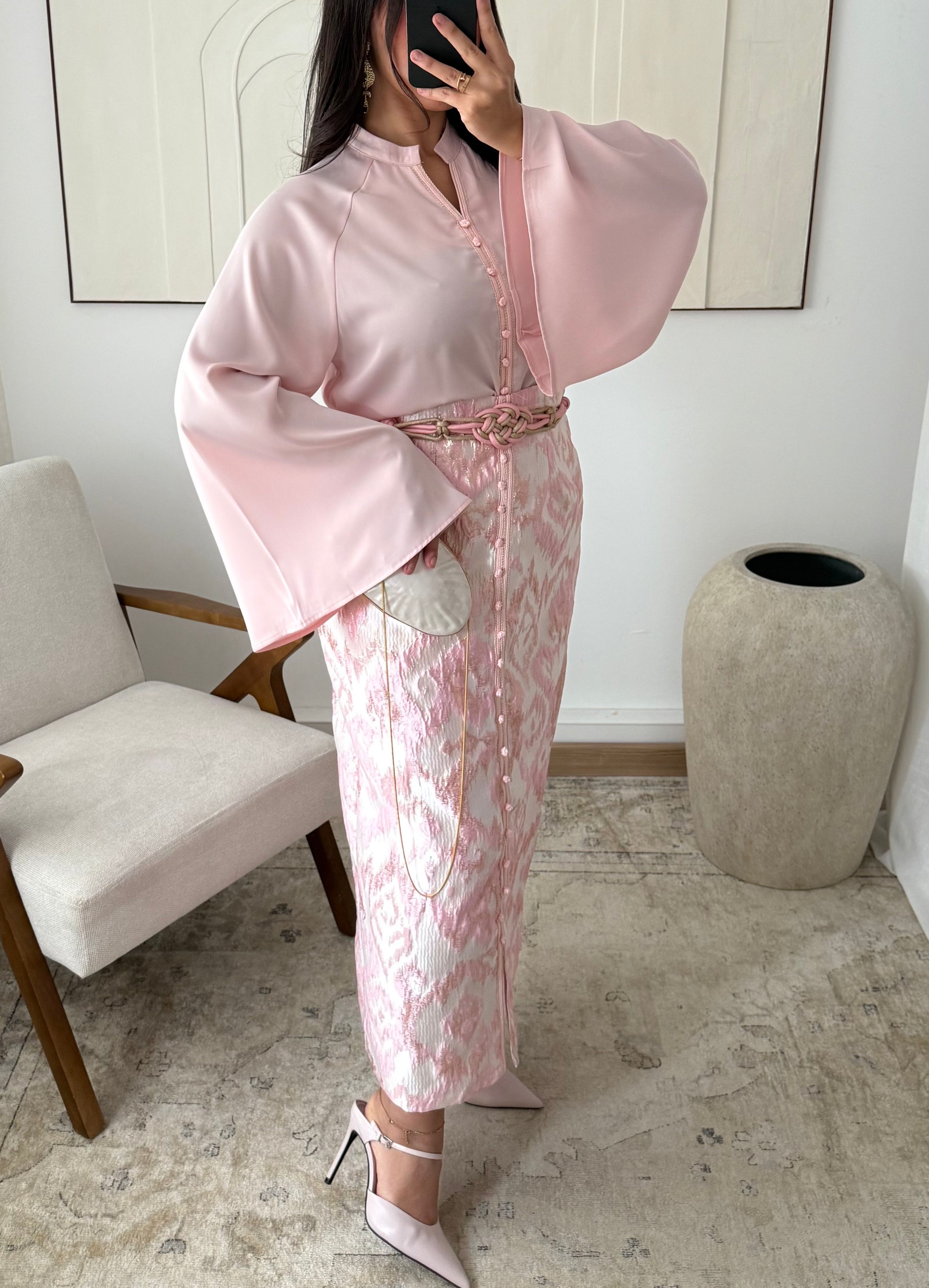 Gold brocade skirt set I Rose