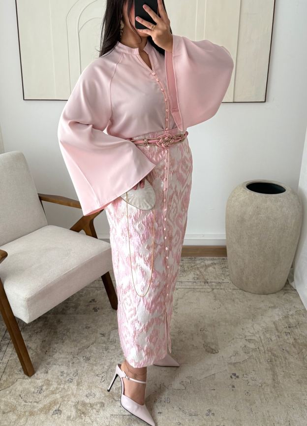 Gold brocade skirt set I Rose