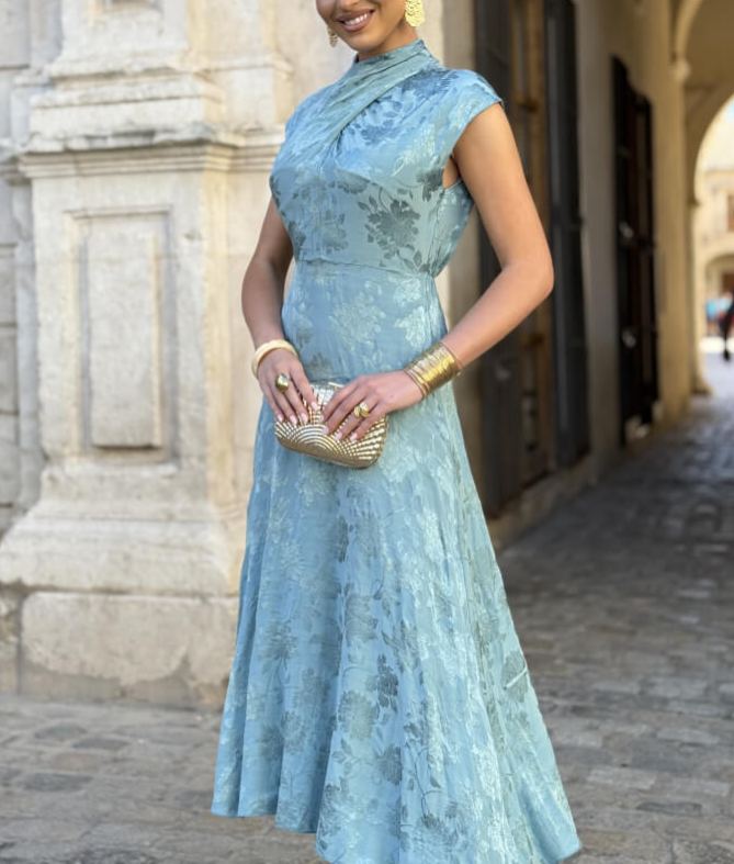 Silky Celeste Dress