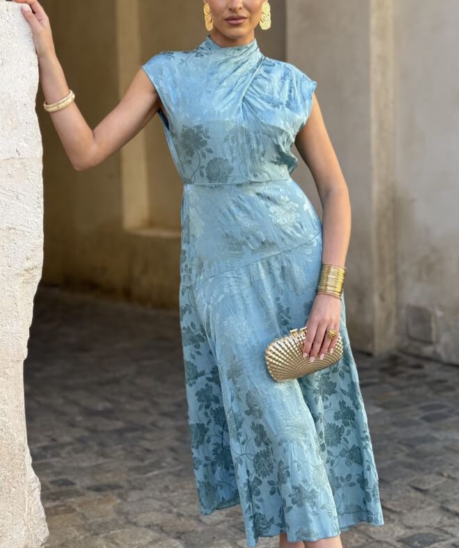 Silky Celeste Dress