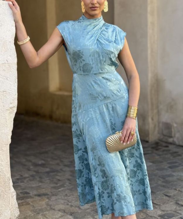 Silky Celeste Dress