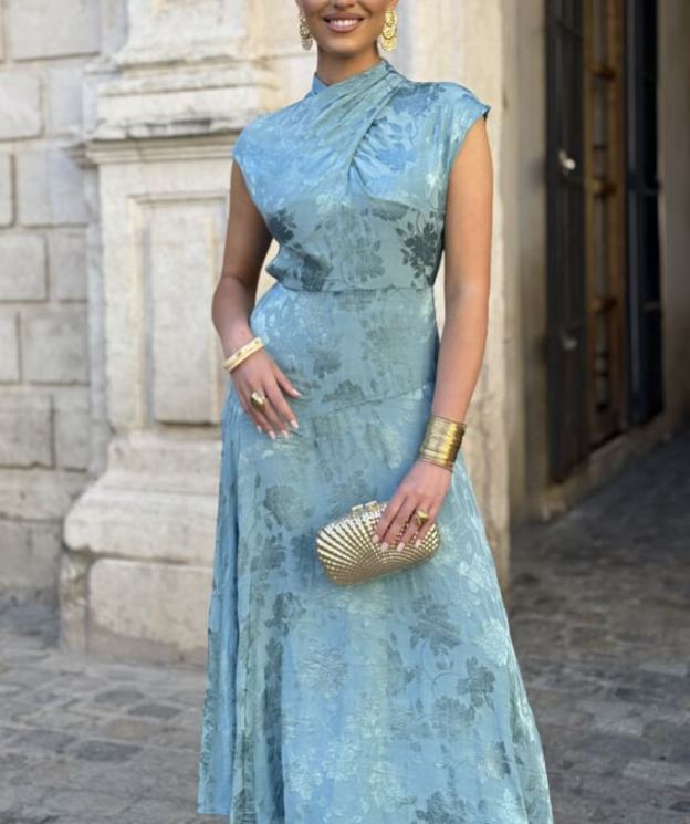 Silky Celeste Dress