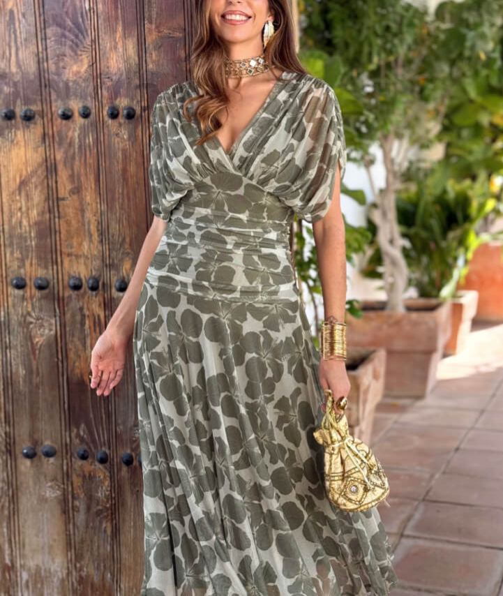 Green Floral Tulle Dress