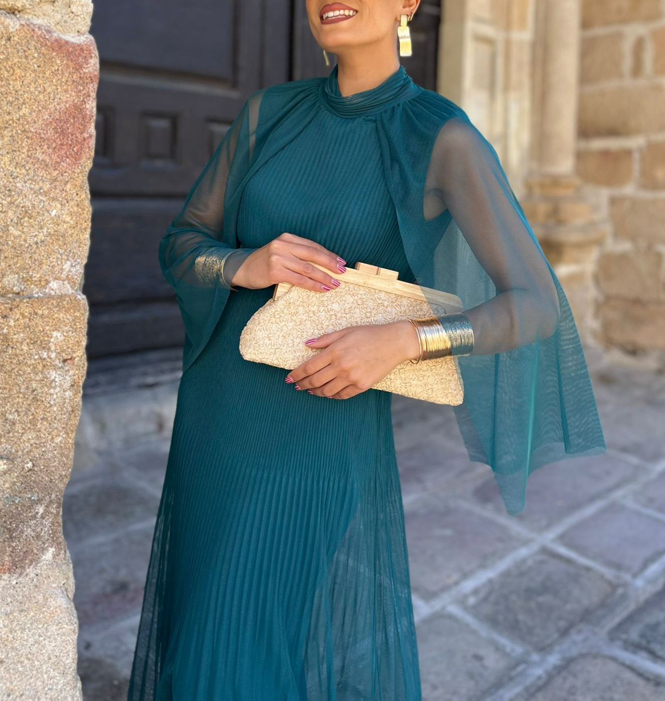 Petroleum-colored Romería Dress