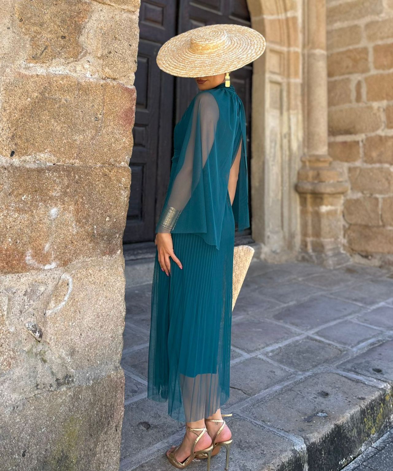 Petroleum-colored Romería Dress