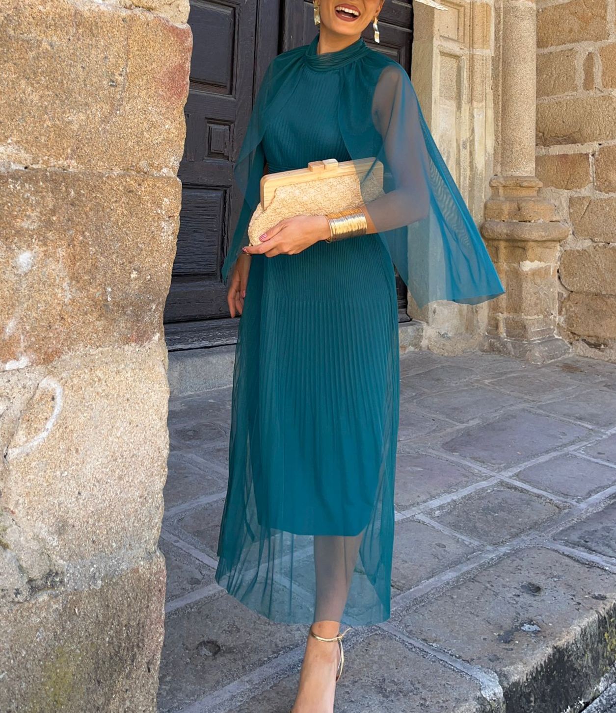 Petroleum-colored Romería Dress