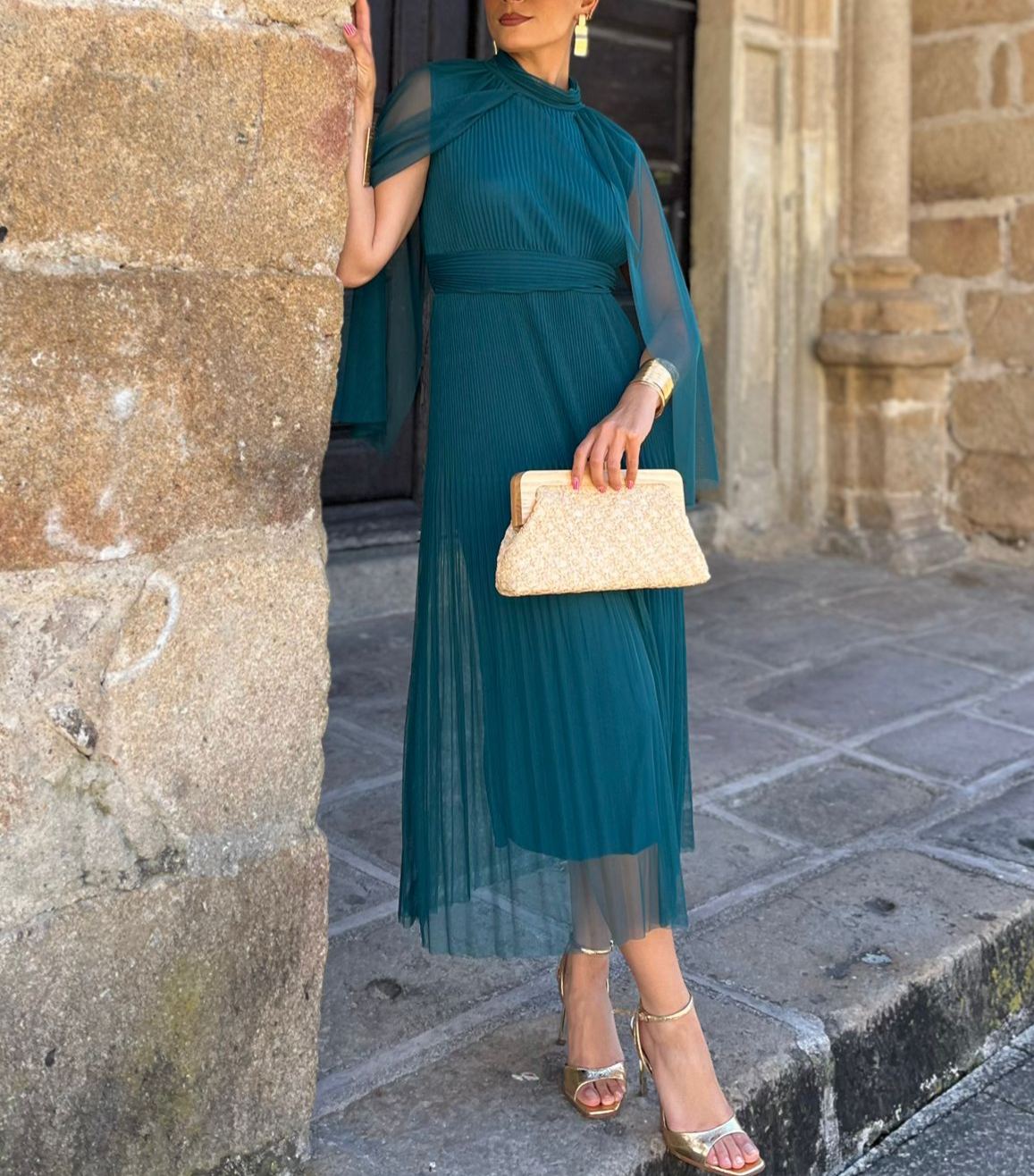 Petroleum-colored Romería Dress