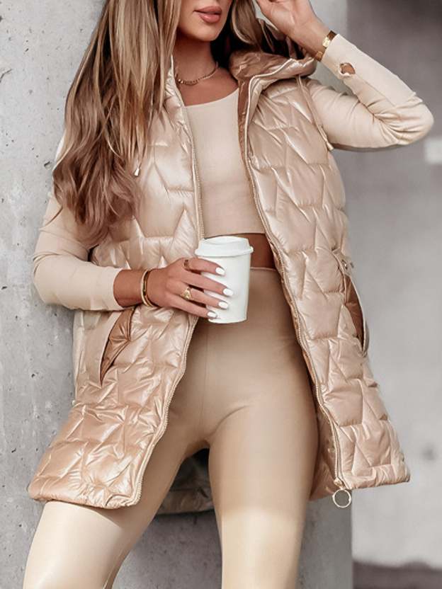 Chaleco de plumón de pato con capucha de lujo