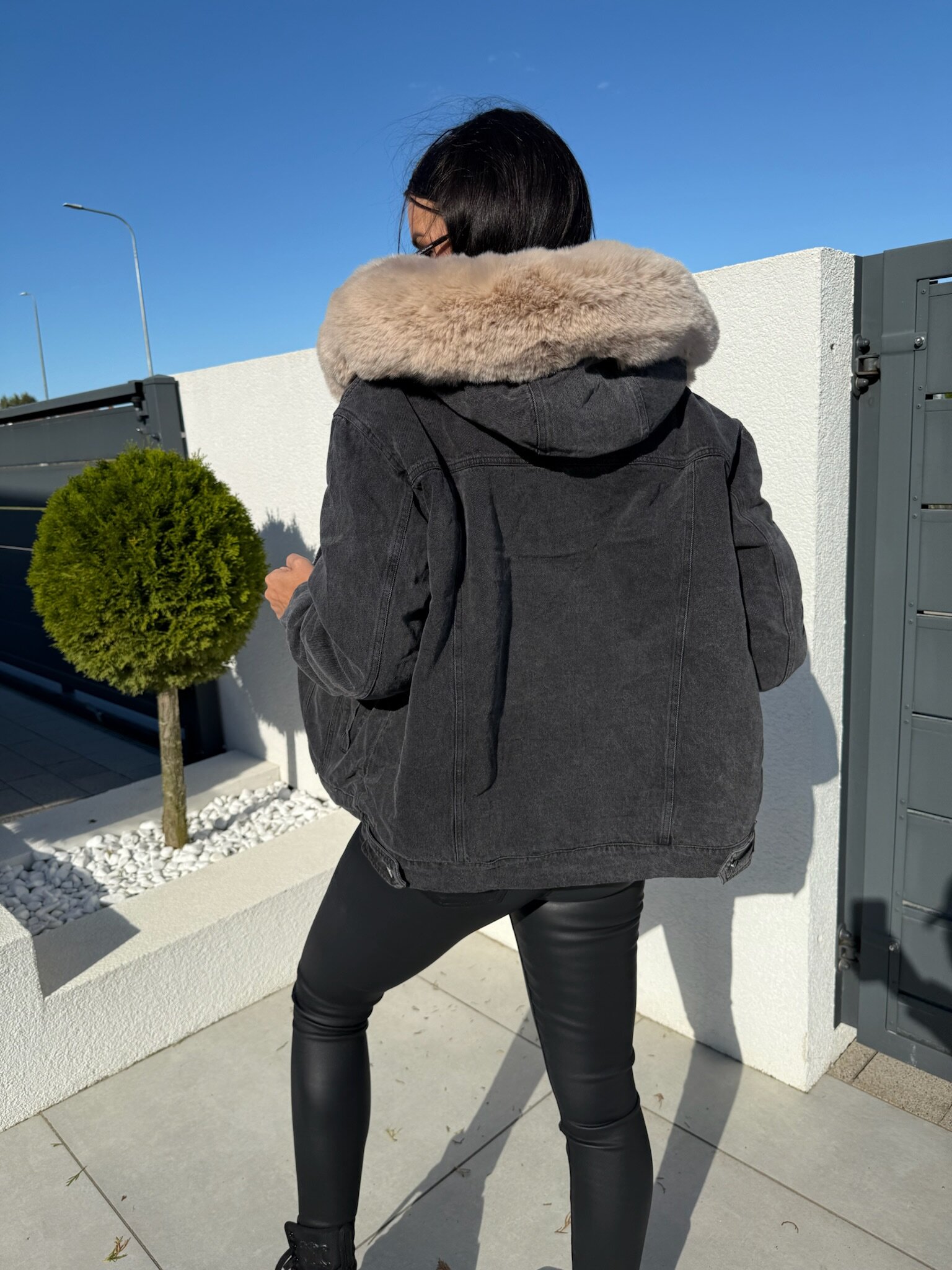 Luano jacket, double-sided, graphite and beige