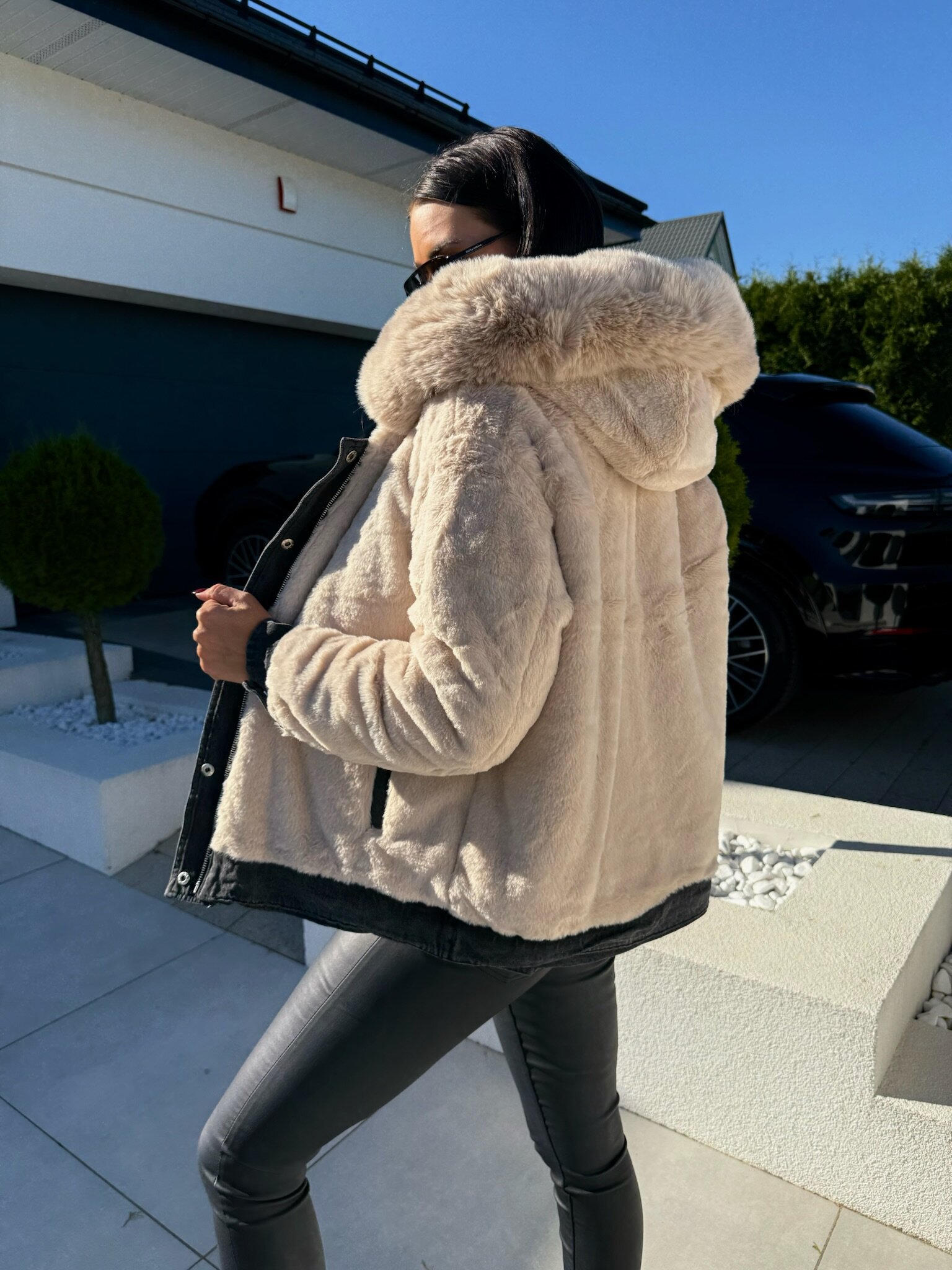 Luano jacket, double-sided, graphite and beige