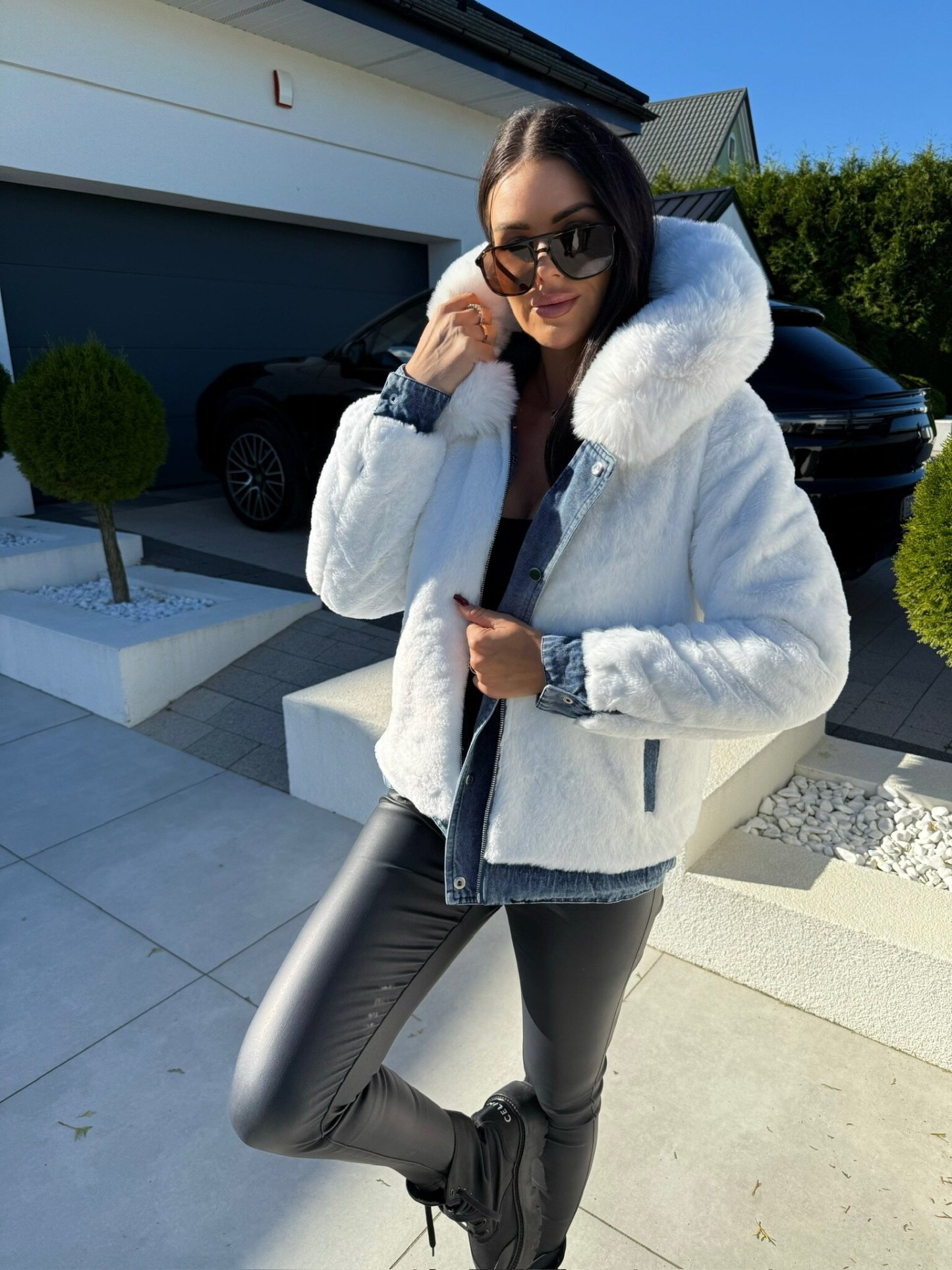 Luano jacket reversible blue and white