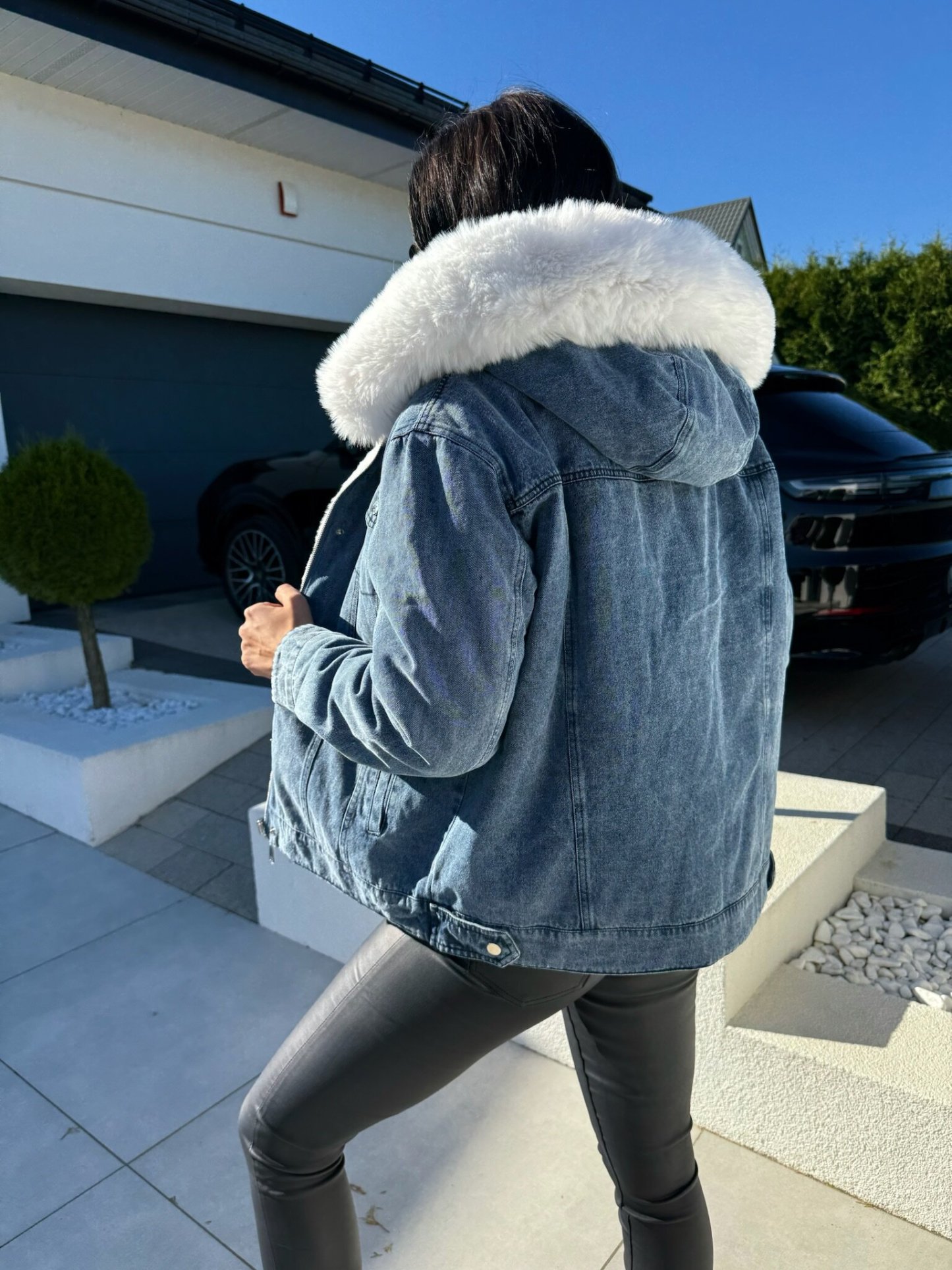 Luano jacket reversible blue and white