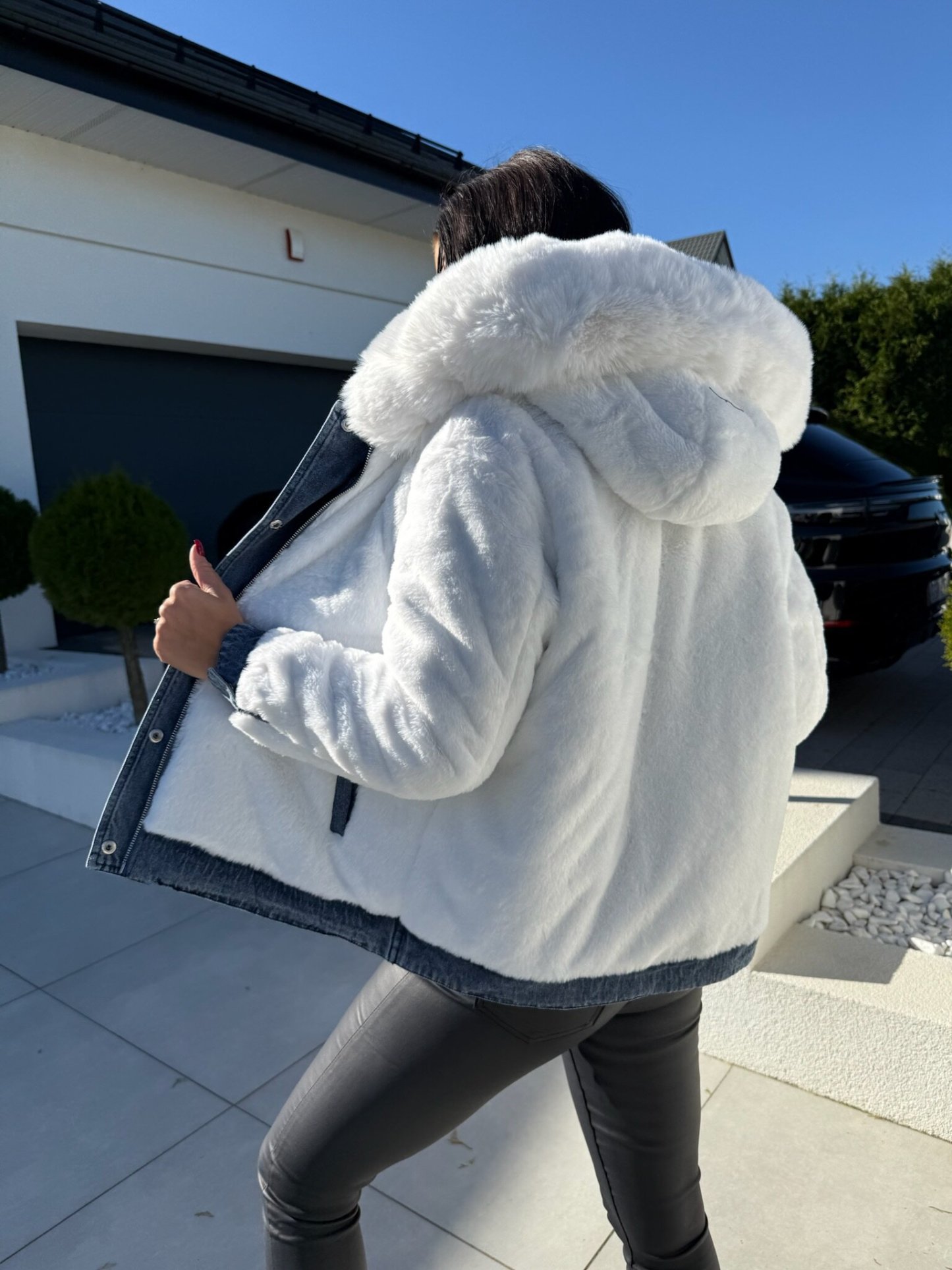 Luano jacket reversible blue and white