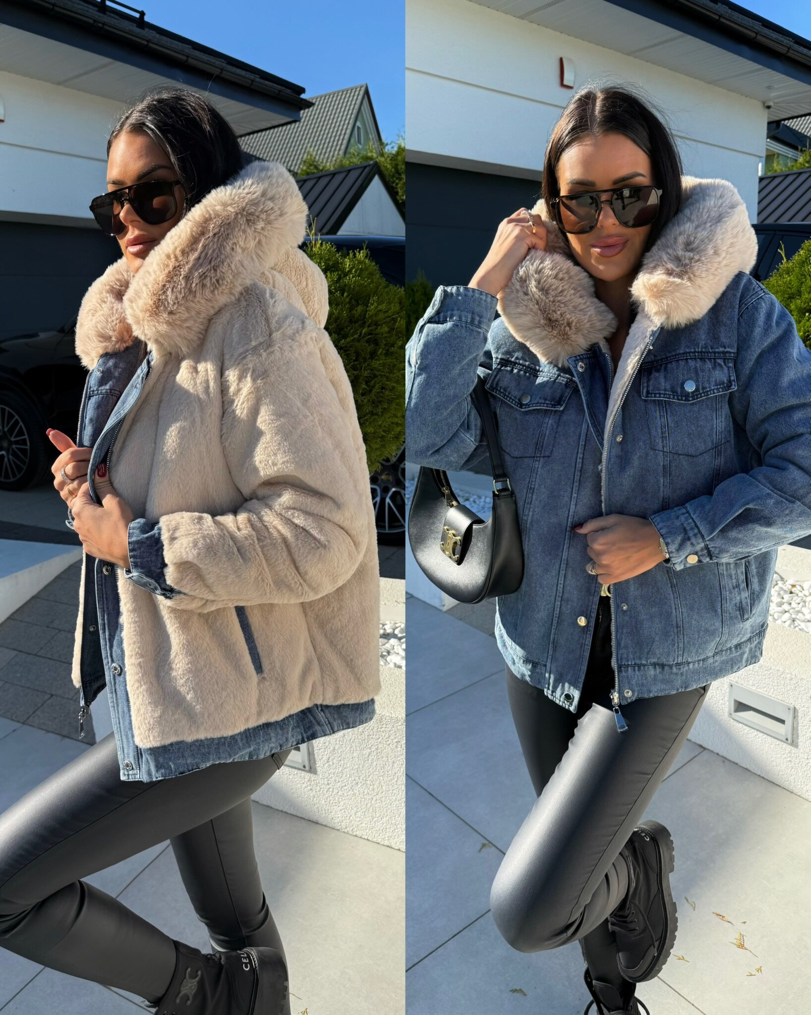 Luano jacket reversible blue-light beige