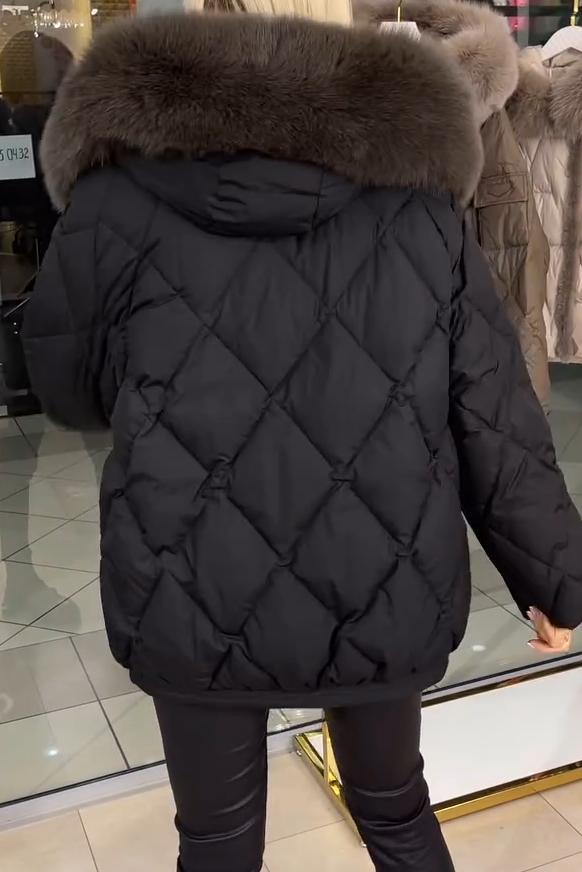 Warm fur collar jacket