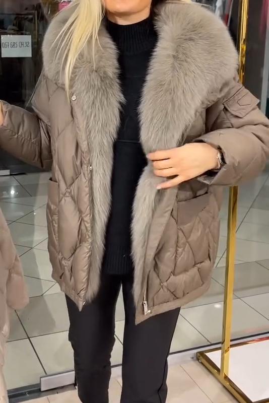 Warm fur collar jacket