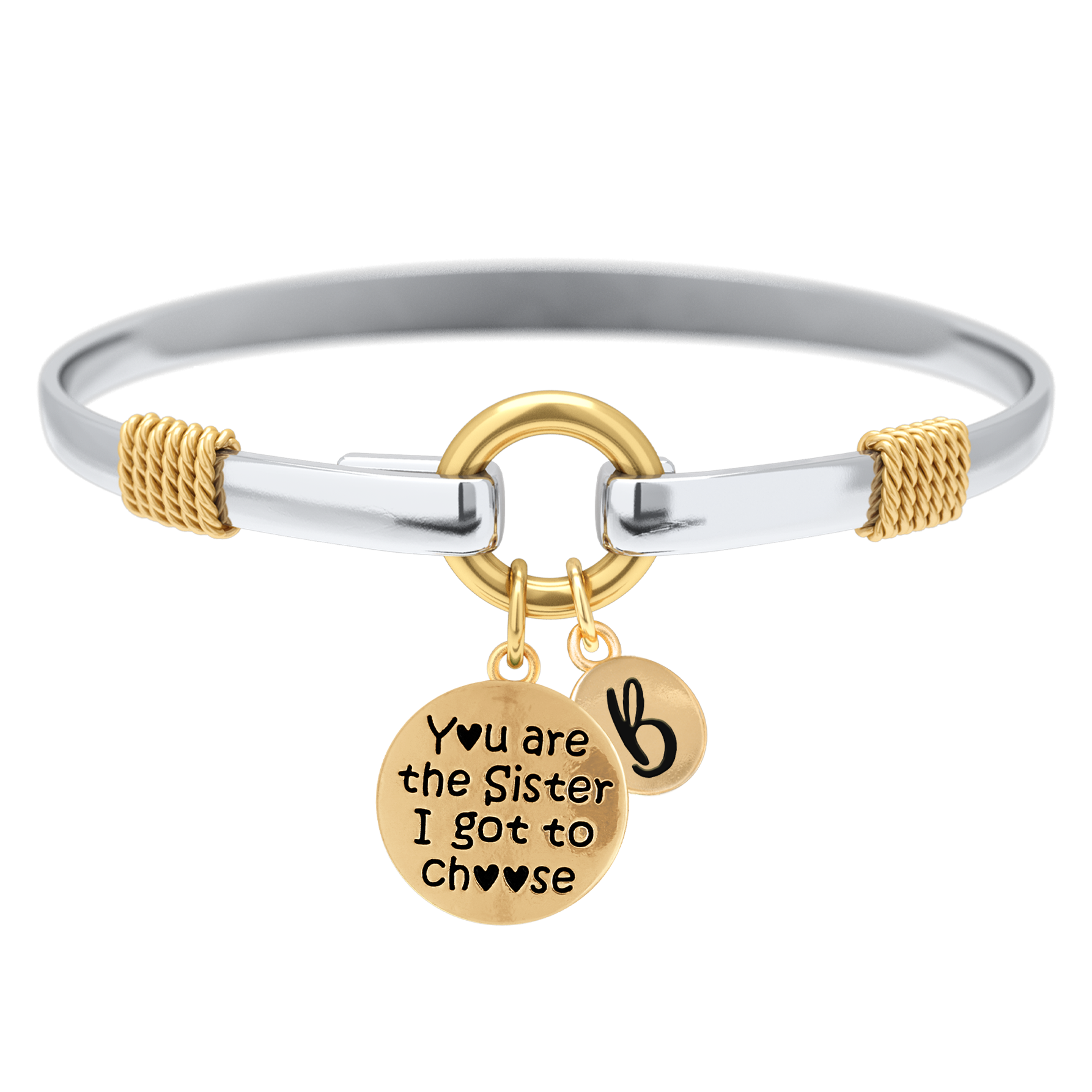 Sister I Got To Choose - Two-Tone Custom Charm Bracelet