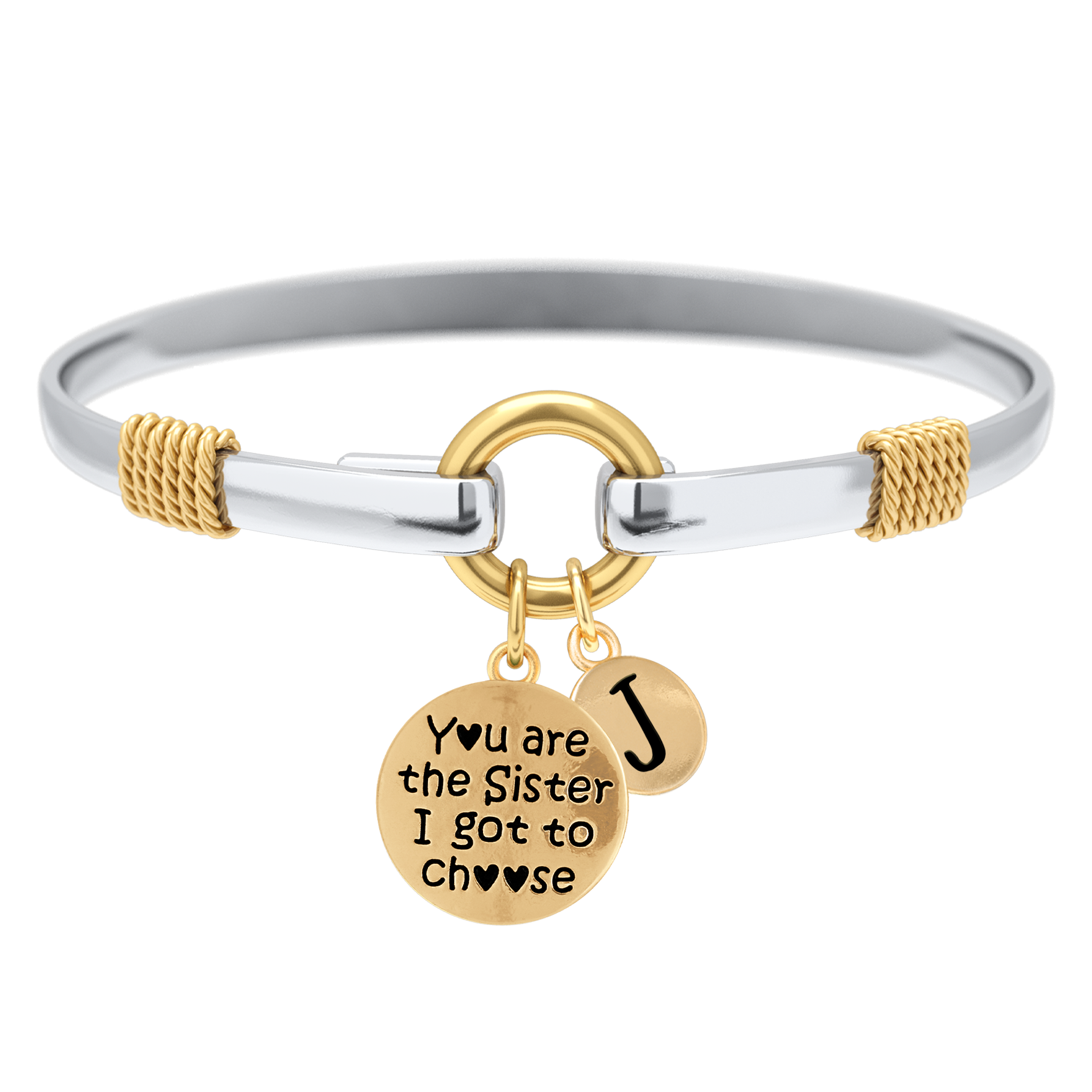 Sister I Got To Choose - Two-Tone Custom Charm Bracelet