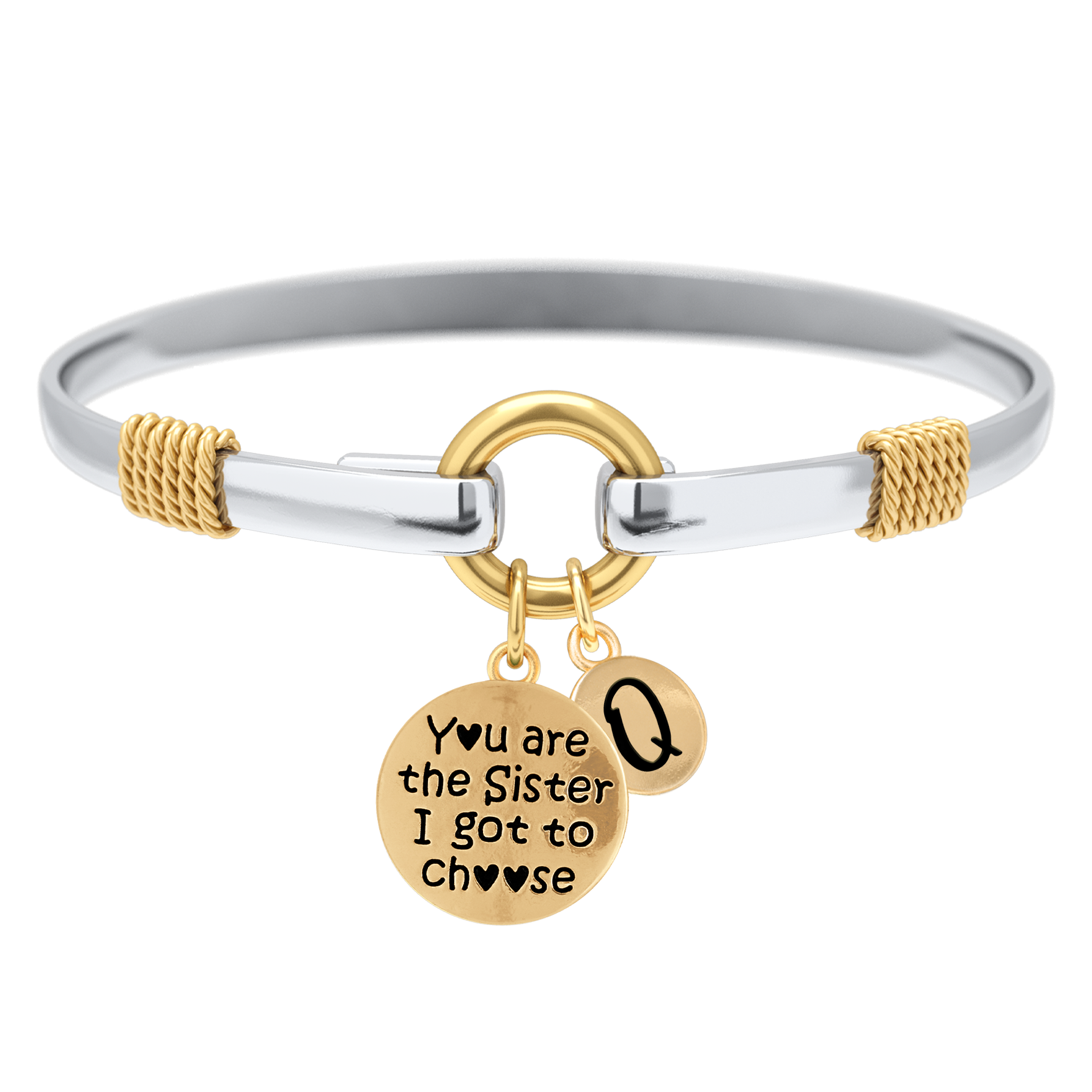 Sister I Got To Choose - Two-Tone Custom Charm Bracelet