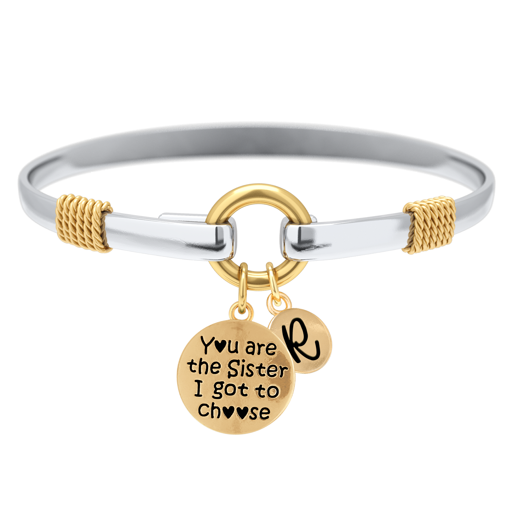 Sister I Got To Choose - Two-Tone Custom Charm Bracelet