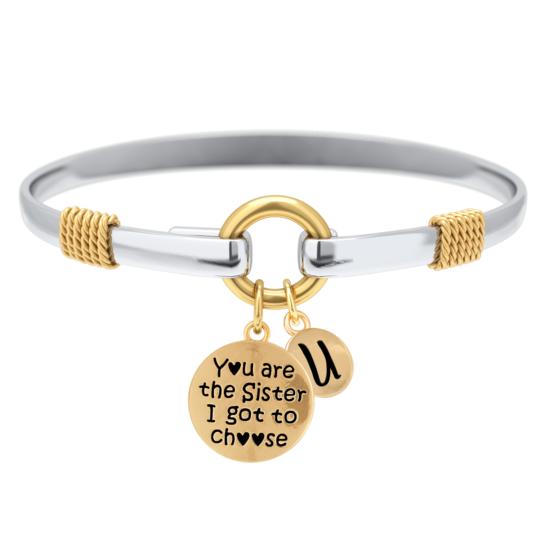 Sister I Got To Choose - Two-Tone Custom Charm Bracelet