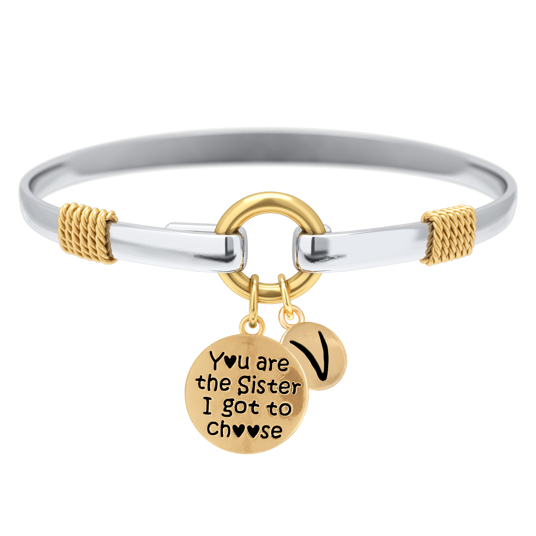 Sister I Got To Choose - Two-Tone Custom Charm Bracelet
