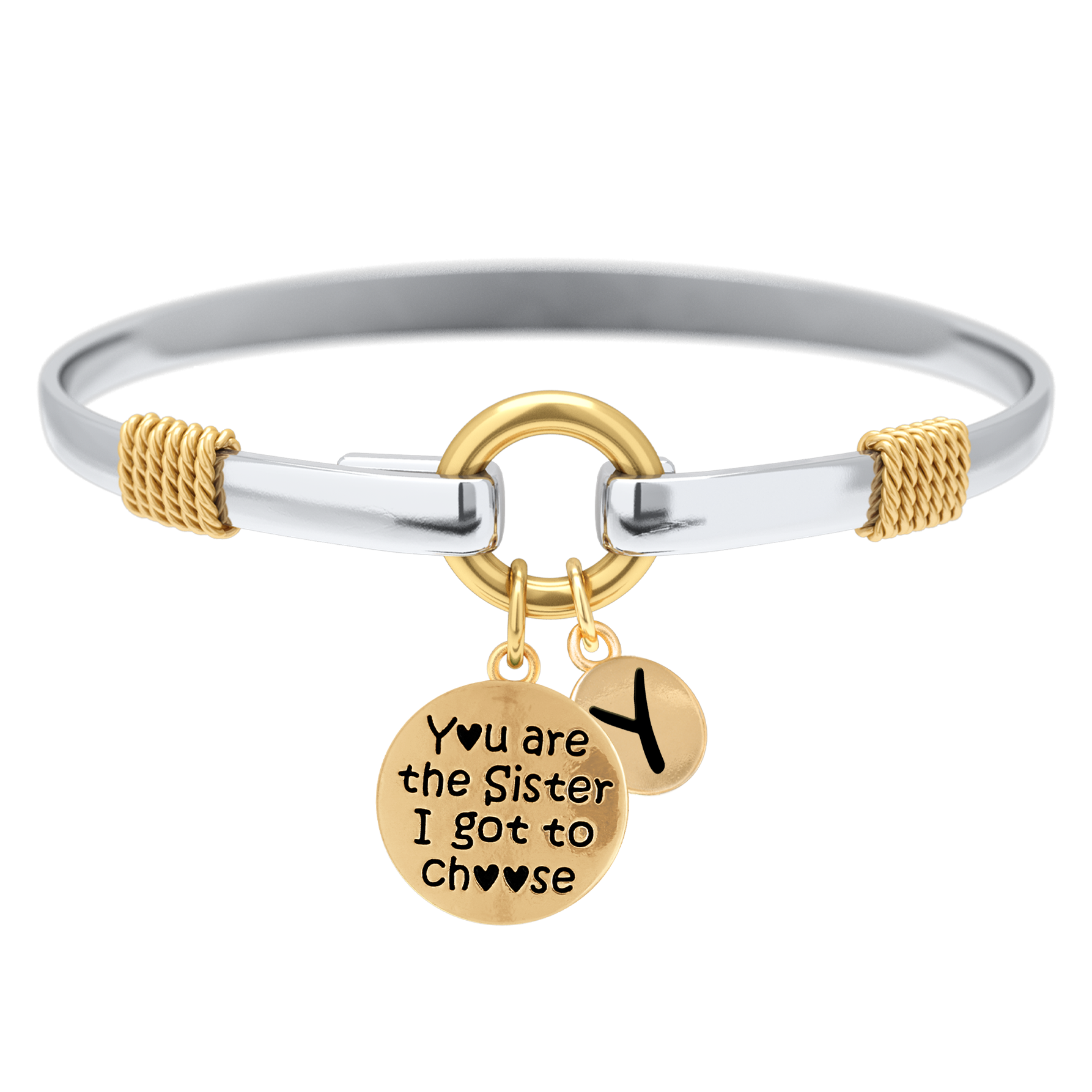 Sister I Got To Choose - Two-Tone Custom Charm Bracelet