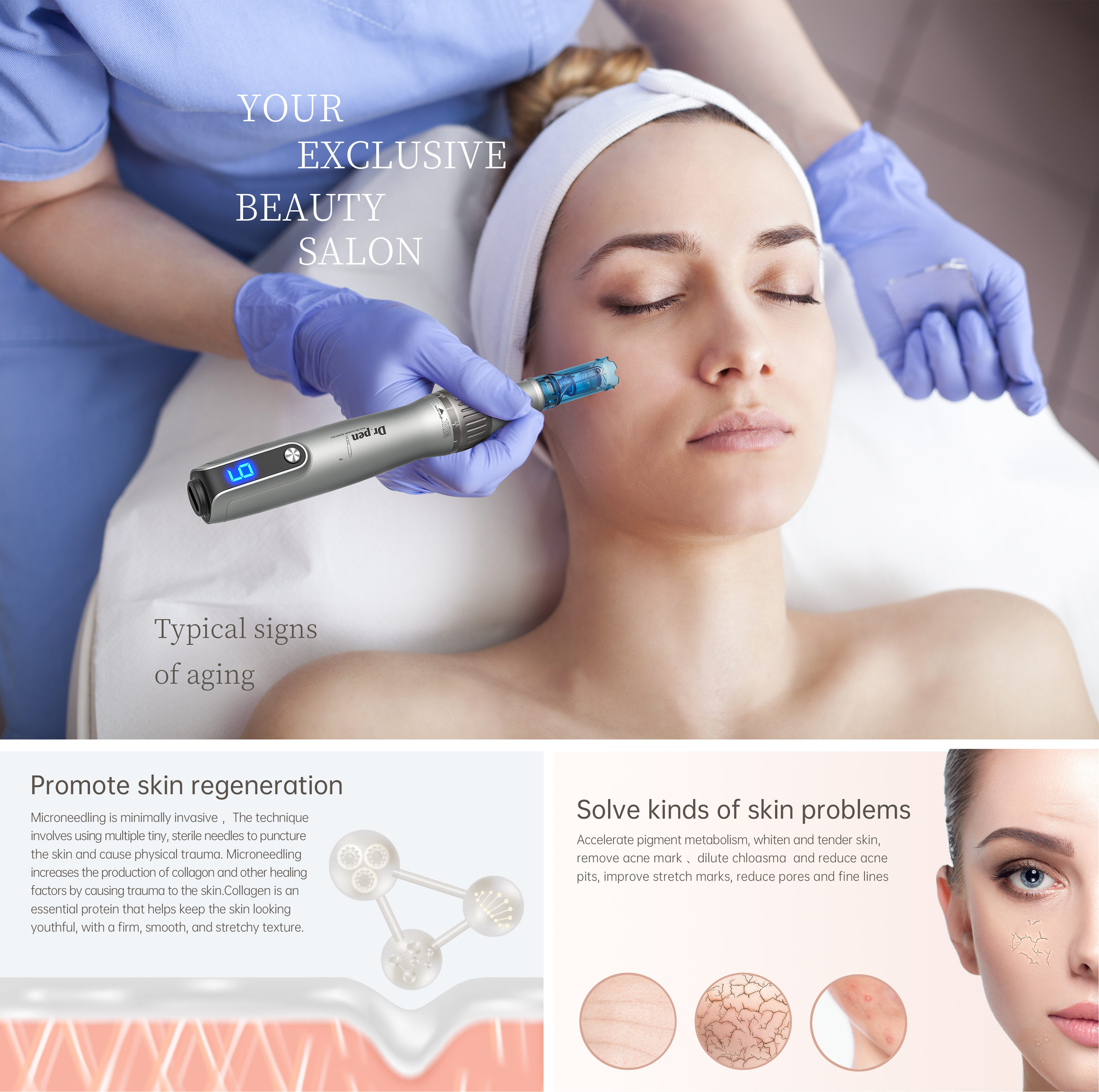 Dr Pen M8S Auto Microneedling Pen - Including 12 Pcs Replacement