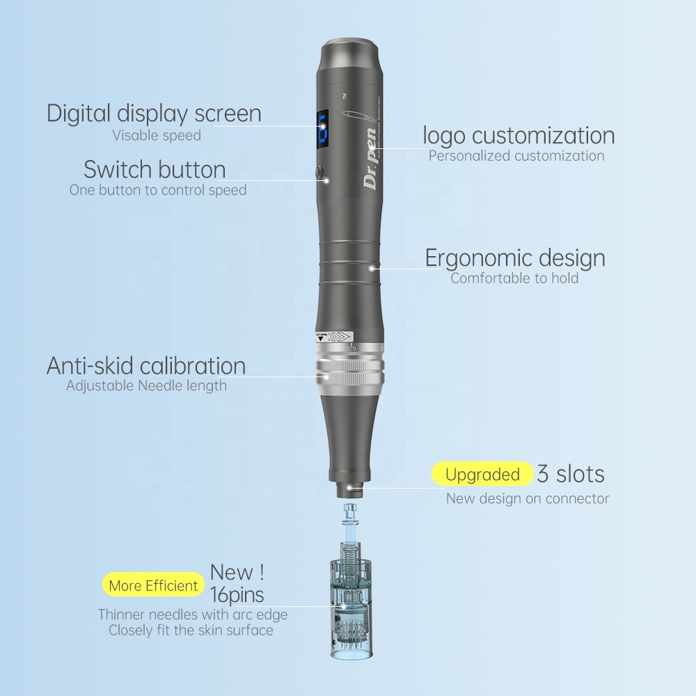 Dr Pen M8 Wireless Microneedling Pen Kit Including 12 Cartridges - Professional Microneedle Derma Roller Pen