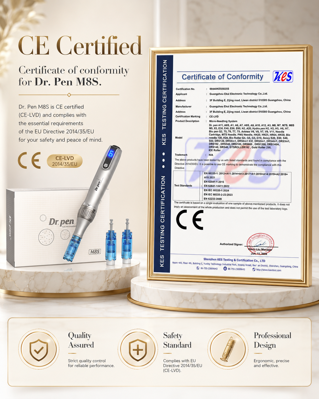Dr Pen M8S Auto Microneedling Pen - Including 12 Pcs Replacement Cartridges