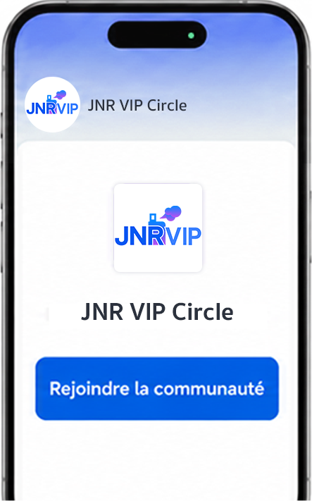 Écran permettant de rejoindre la communauté JNR VIP