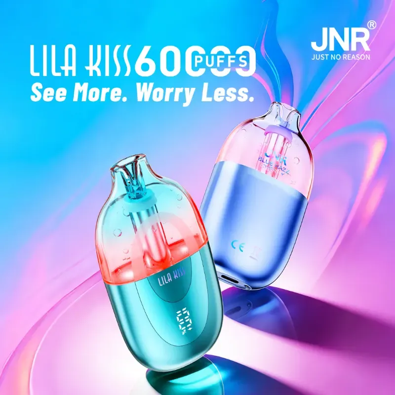 JNR Lila Kiss 60K - 60 000 Bouffées - Puff Rechargeable RGB avec Écran Intelligent