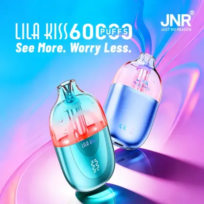JNR Lila Kiss 60K - 60 000 Bouffées - Puff Rechargeable RGB avec Écran Intelligent