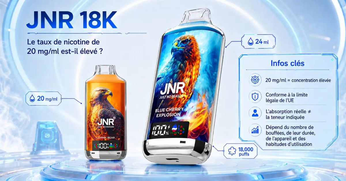 Combien de nicotine dans une JNR 18K ? Guide complet