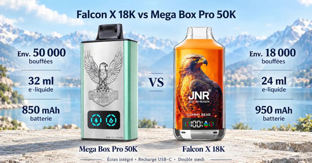JNR Falcon X 18K vs JNR Mega Box Pro 50K : les principales diff&eacute;rences